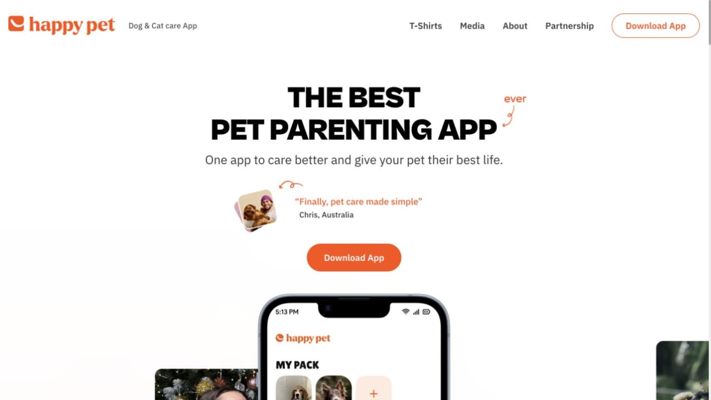 Happy Pet website design